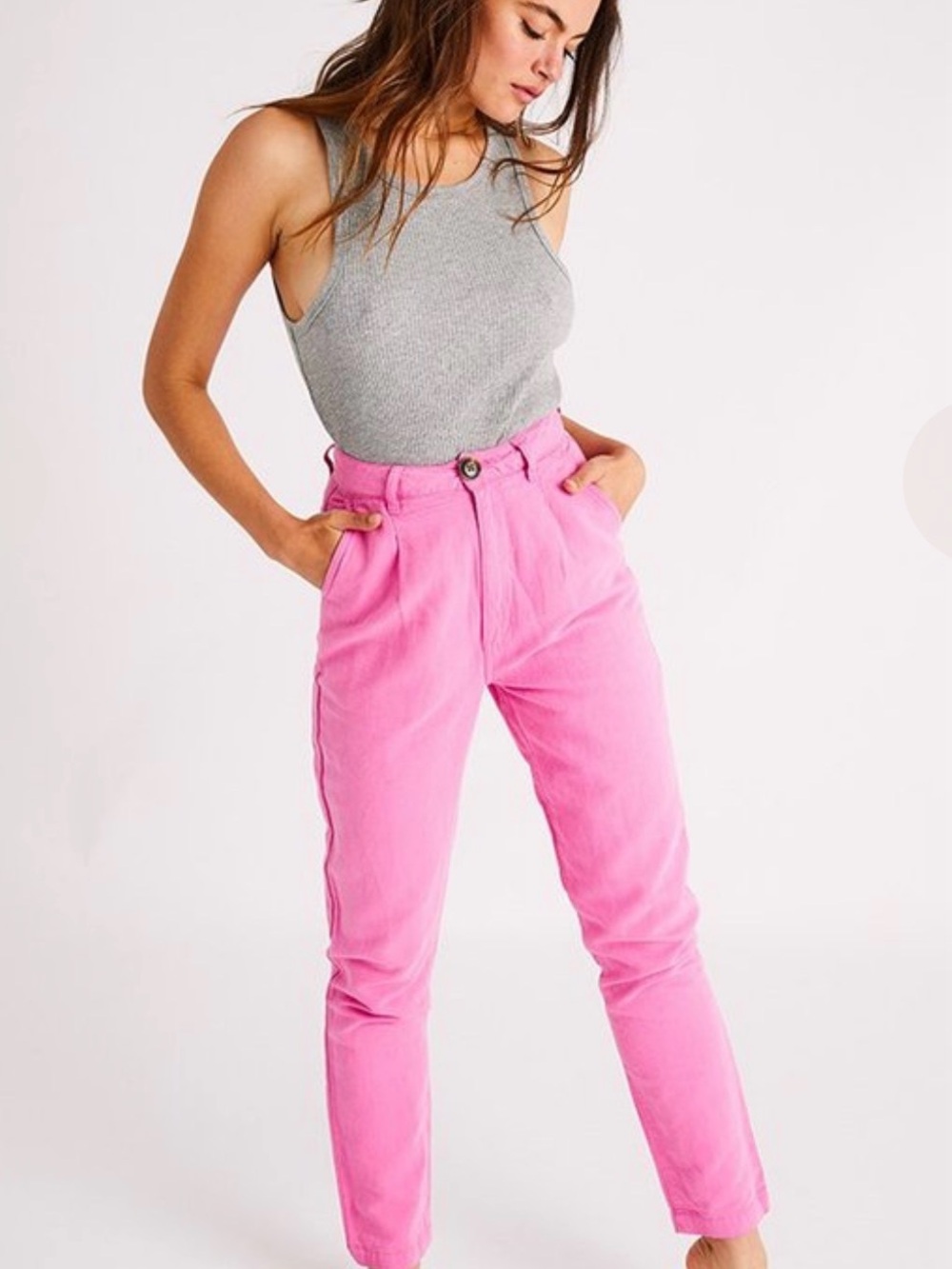 ROLLA’S High-Waist Pink Tapered Pants